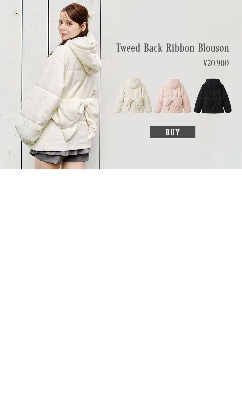 OUTER COLLECTION - Tweed Back Ribbon Blouson