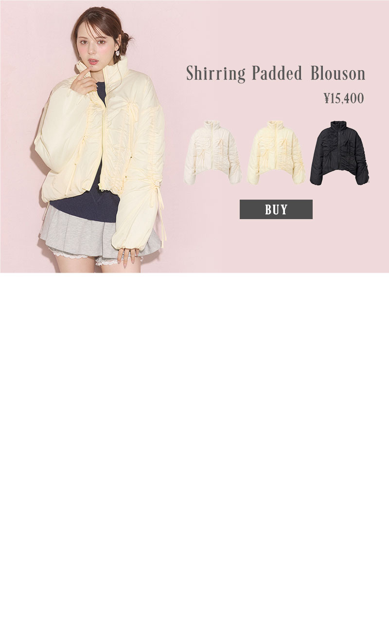 OUTER COLLECTION - Shirring Padded Blouson