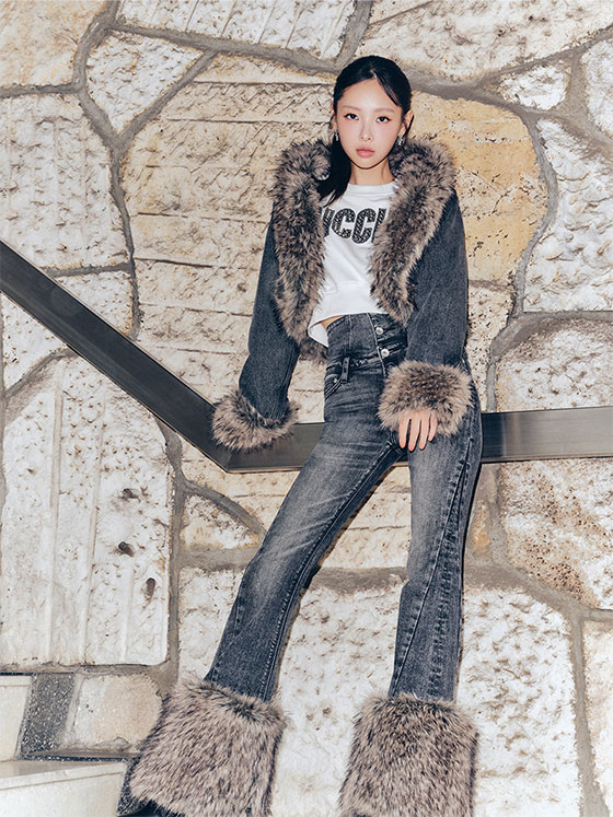 FUR DENIM JACKET
