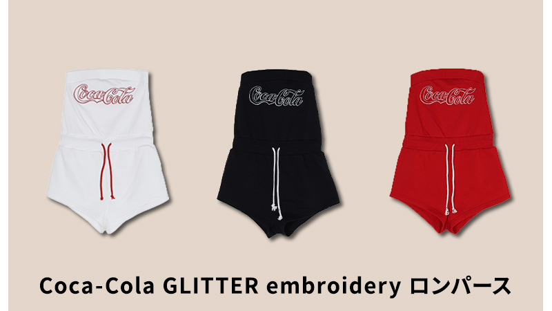 Coca-Cola GLITTER embroidery ロンパース