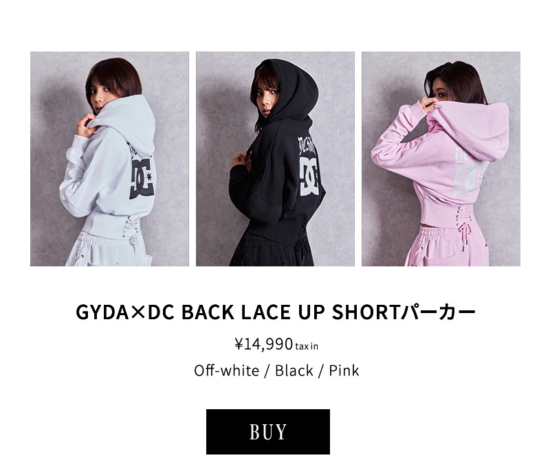 GYDA×DC BACK LACE UP SHORTパーカー