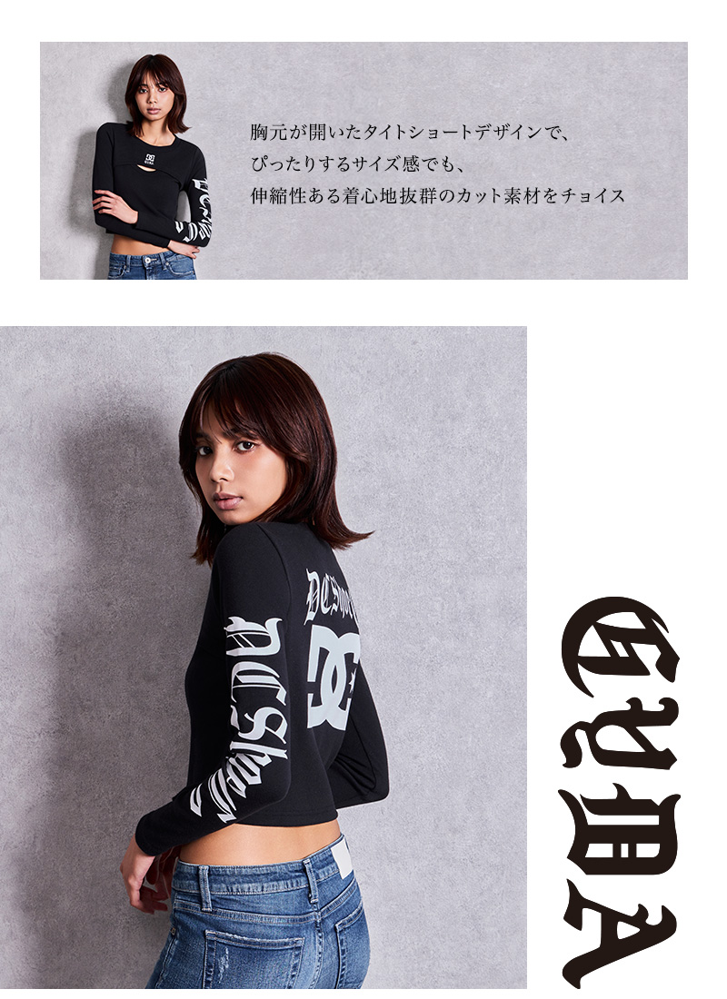 GYDA×DC FRONT OPEN LONG SLEEVEトップス 黒