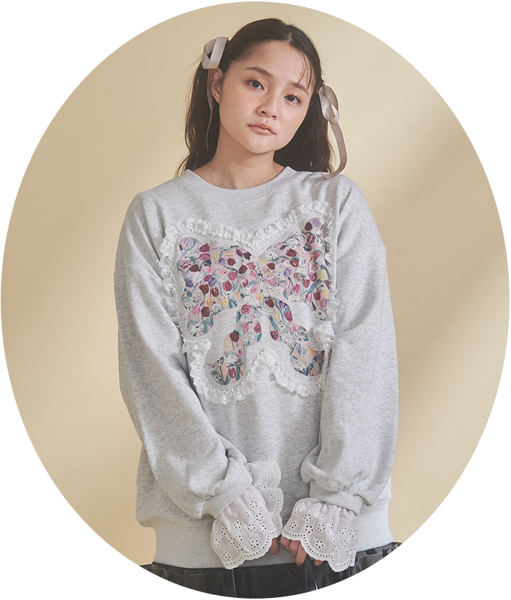 Dream Garden-tulip ribbon lace sweat - 0