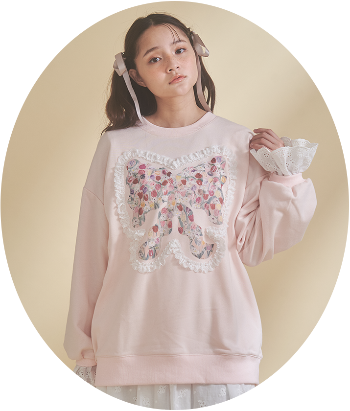 Dream Garden-tulip ribbon lace sweat - 1