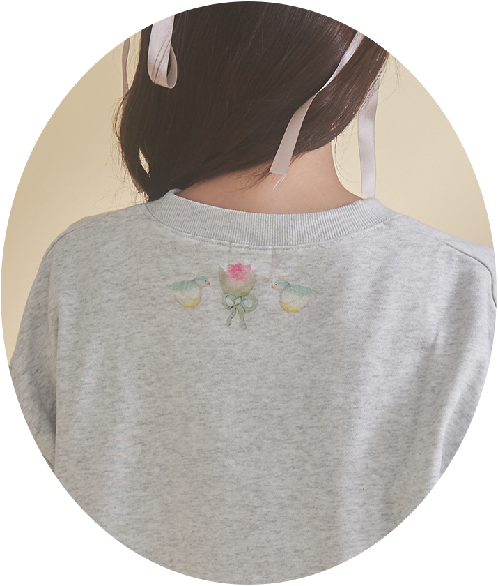 Dream Garden-tulip ribbon lace sweat - 3