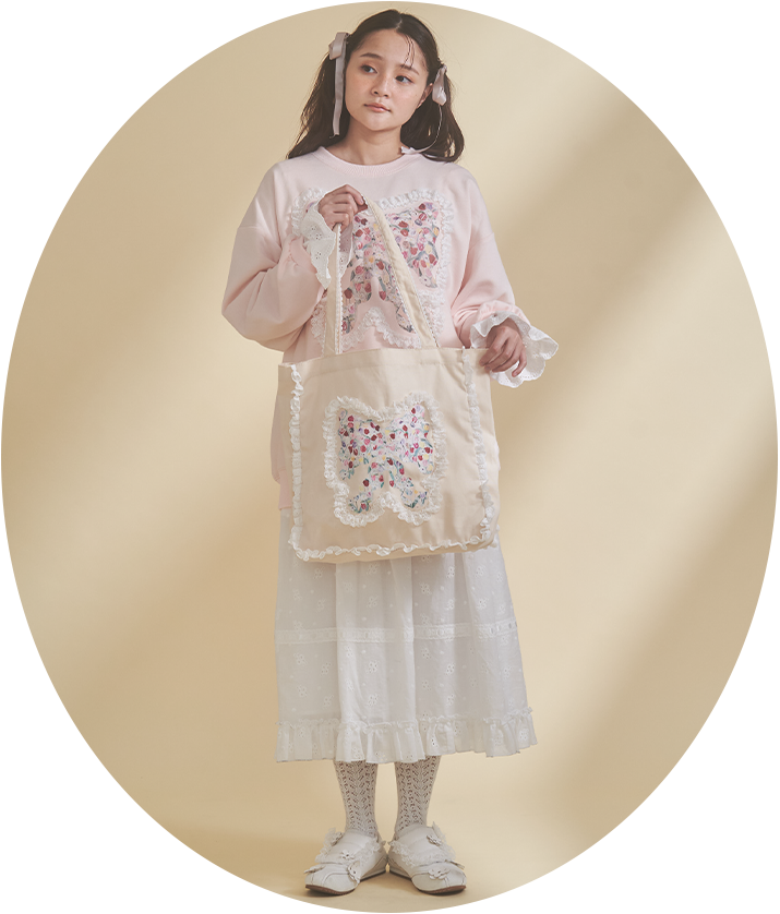 Dream Garden-tulip ribbon lace tote - 1