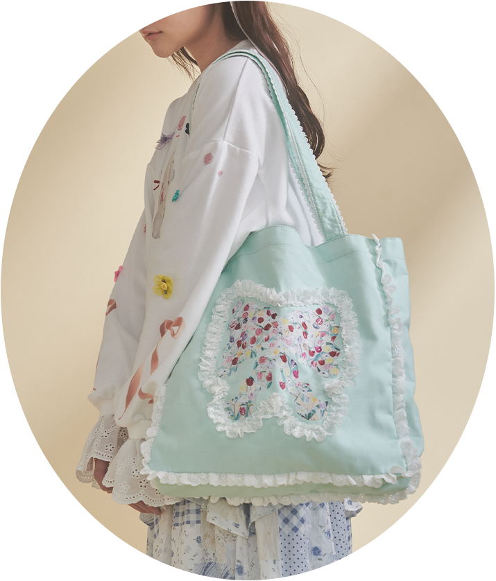 Dream Garden-tulip ribbon lace tote - 3