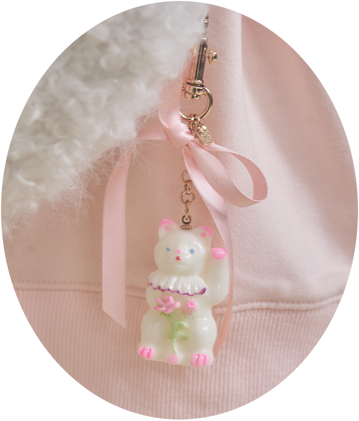 New Wave Sugar cat ribbon charm - 1