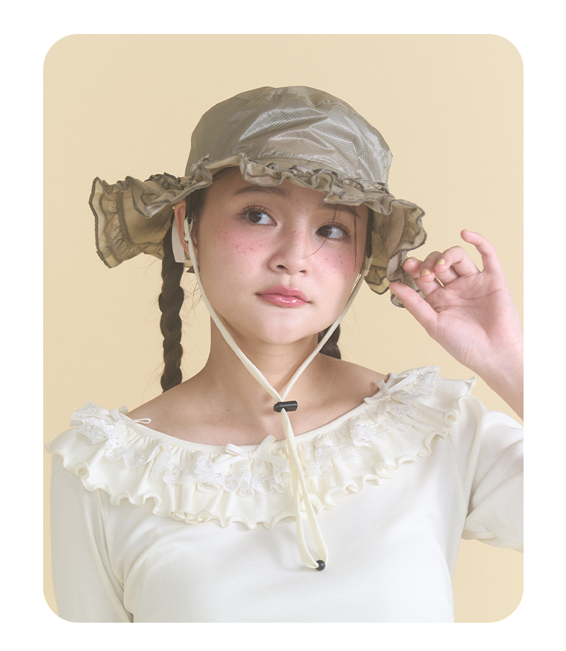 frill nylon hat - 1