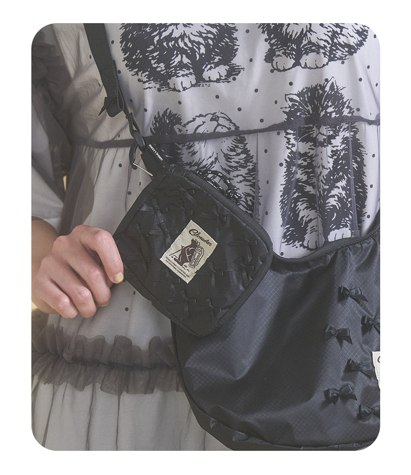 ribbon square pouch - 0