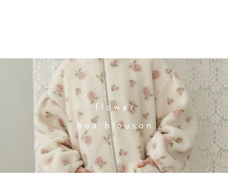 flower boa blouson