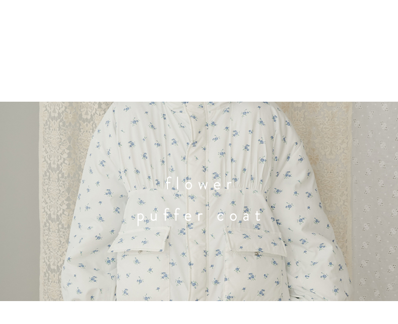 flower puffer coat