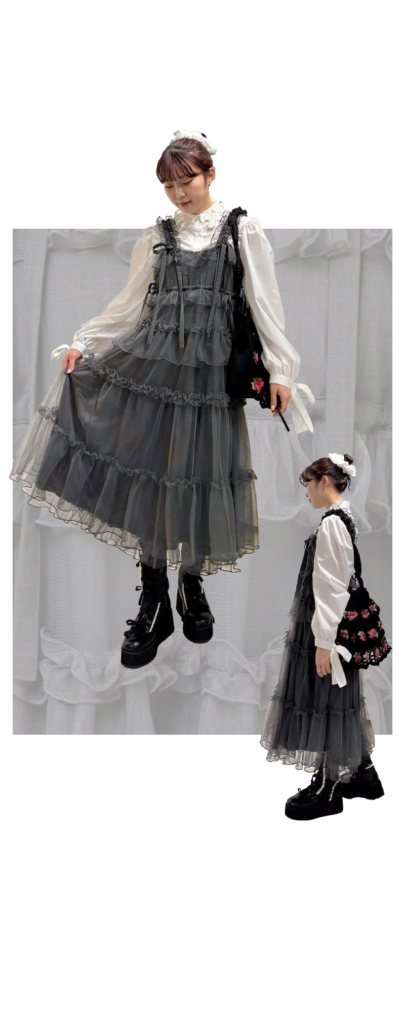 人気のチュールワンピースのロングバージョンが登場! - gray