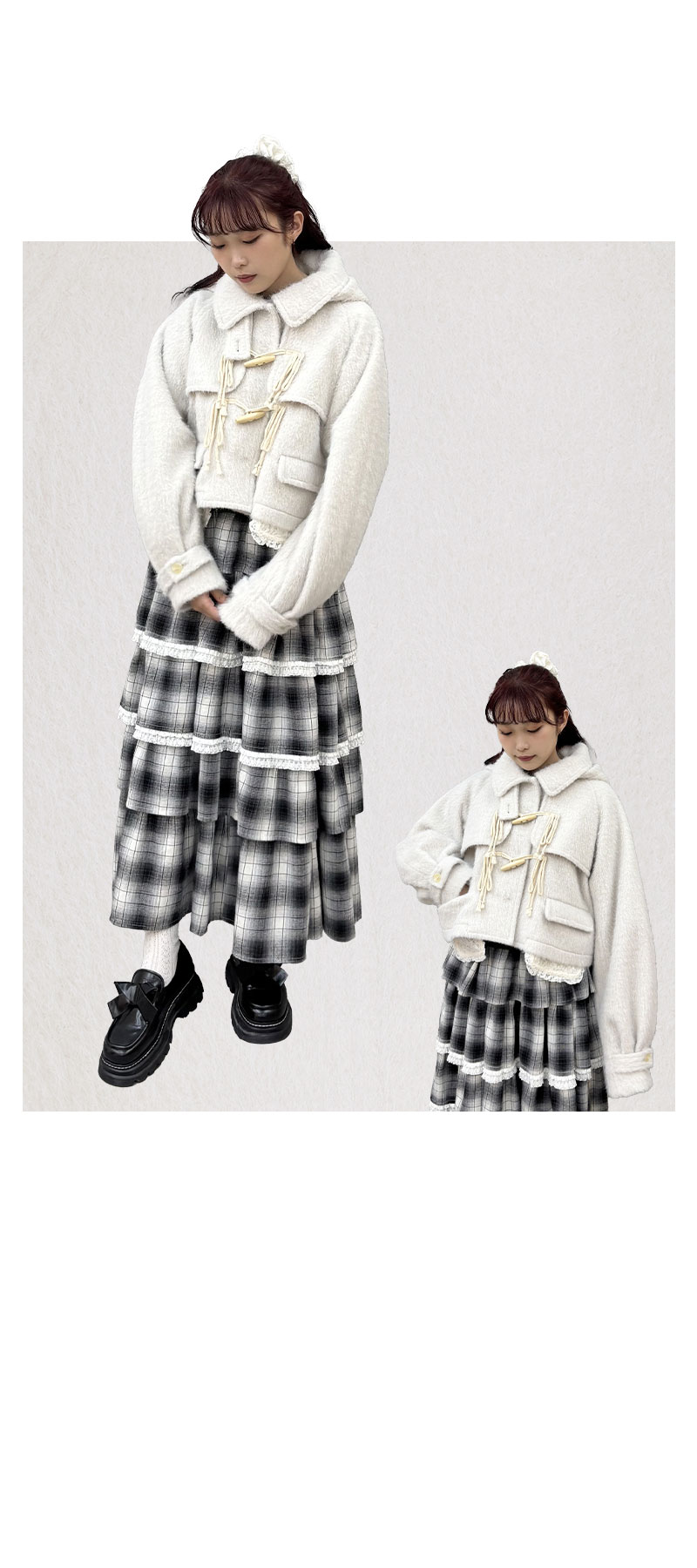ミルクのように淡いカラーのふわふわダッフルコートが登場♪ - off white