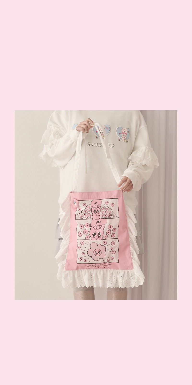 エスターバニーとのコラボレーションアイテムが登場♡ - おはなフリル トートバッグ