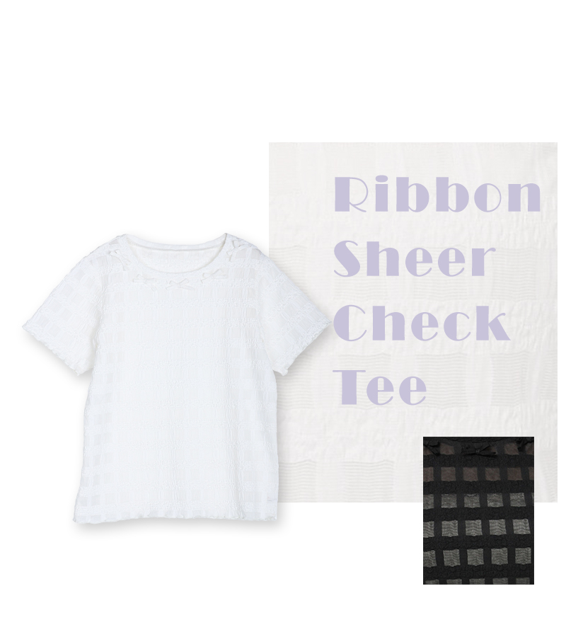 Ribbon シアーチェックtee
