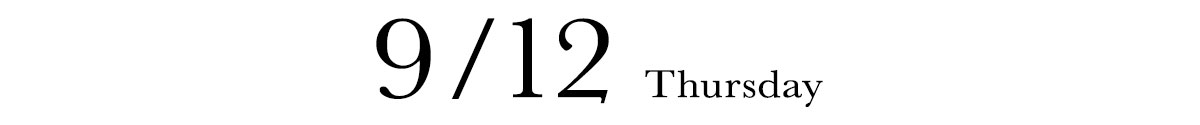 9/12 THURSDAY