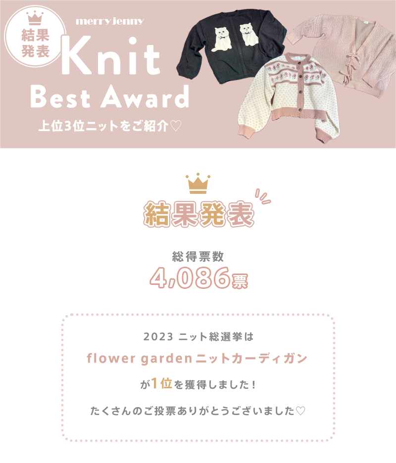 Knit Best Award 上位3位ニット