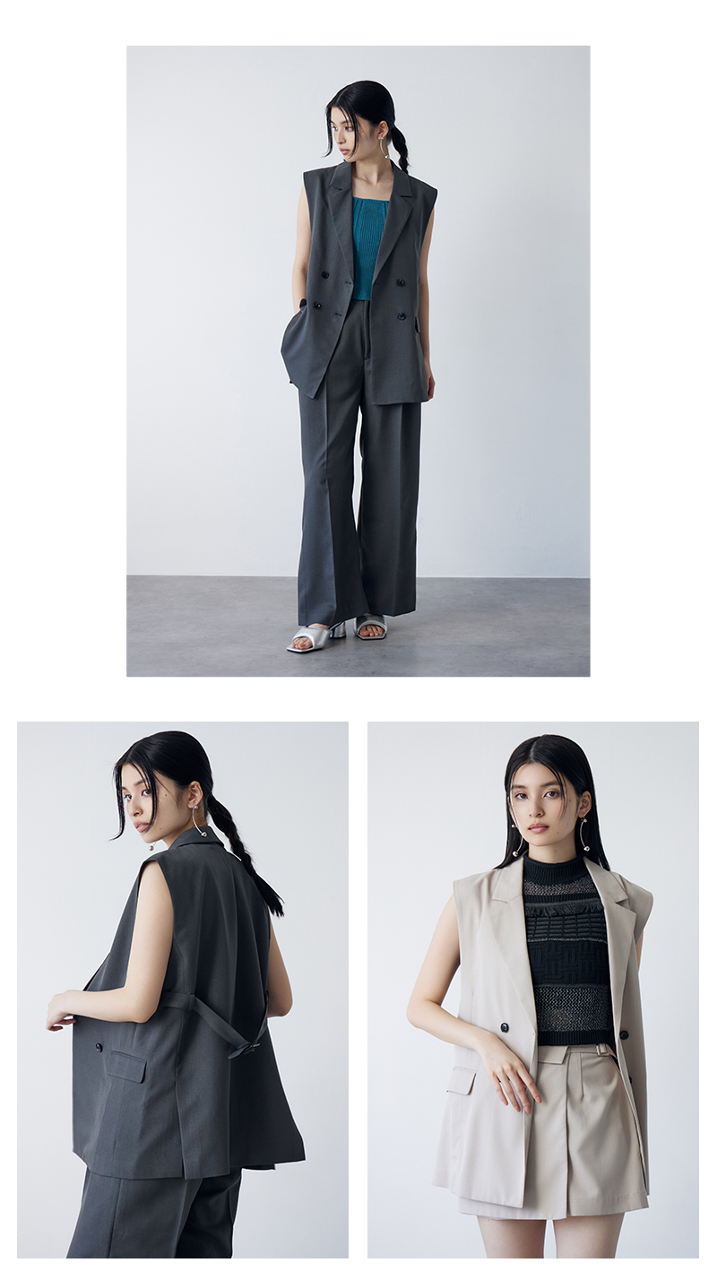ジレ×選べるボトムスSET 着画