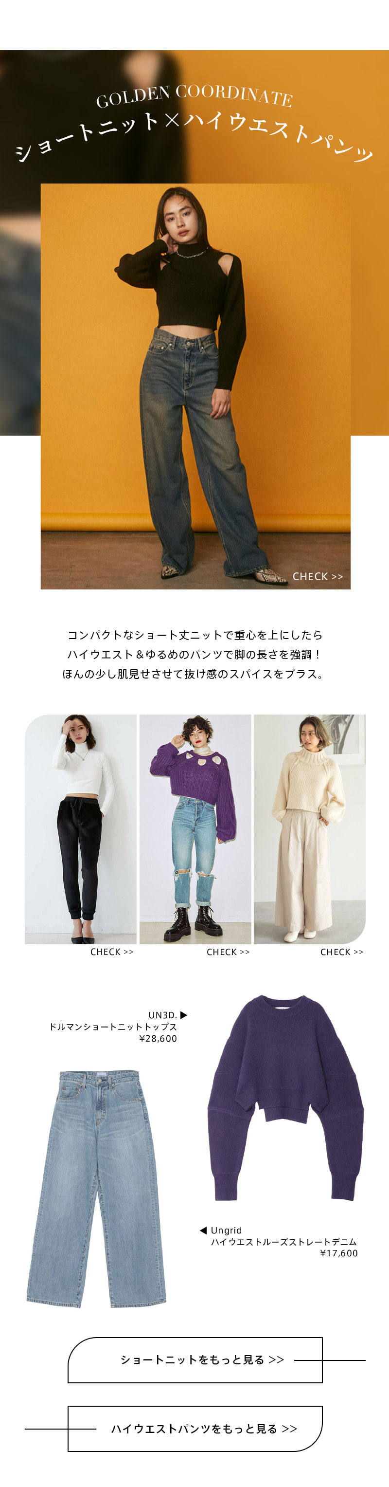 KNIT×BOTTOMS 黄金バランスコーデ
