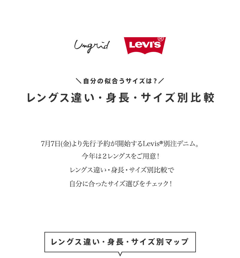 Levi's ®別注 サイズマップ