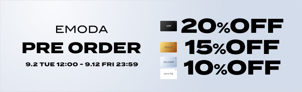 VIP・GOLD・SILVER・WHITE会員限定 予約アイテム20%OFF/15%OFF/10%OFF