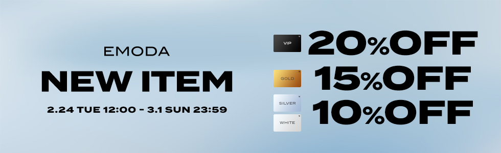新作商品対象 VIP20％OFF GOLD15%OFF SILVER・WHITE10％OFF