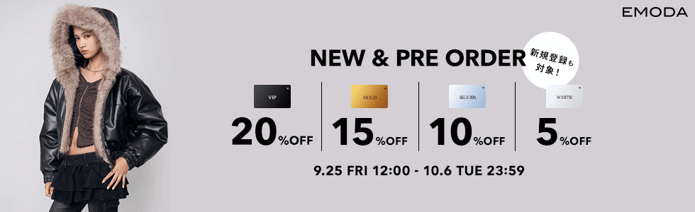 新作・予約商品対象 VIP20%OFF,GOLD15%OFF,SILVER10%OFF,WHITE5%OFF
