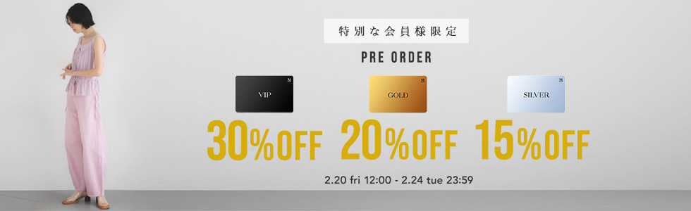 VIP30%OFF GOLD20%OFF SILVER15%OFF