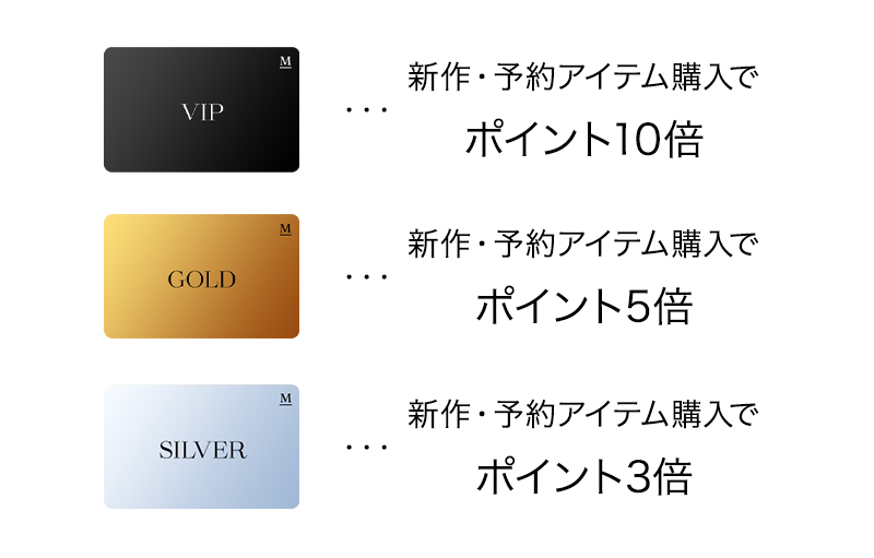 VIP・GOLD・SILVER会員様対象！アプリ限定新作・予約ポイント最大10倍