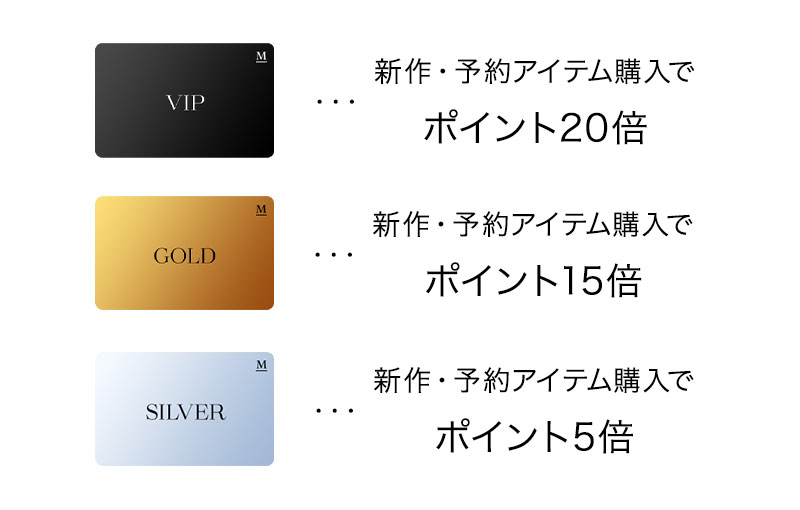 VIP・GOLD・SILVER会員様対象！アプリ限定新作・予約ポイント最大20倍
